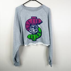 Billionaire Boys Club Sweatshirt Womens XXL Gray Cut Off Cropped Graphic Top